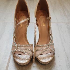 Gold and Silver Strappy Heels